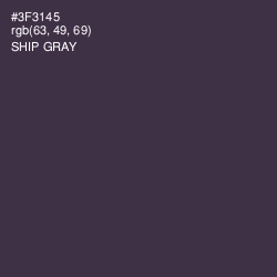 #3F3145 - Ship Gray Color Image